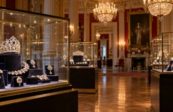Ponad 300 królewskich klejnotów na wystawie w Pałacu Buckingham – spinki Karola I i diadem z monet i znaczków