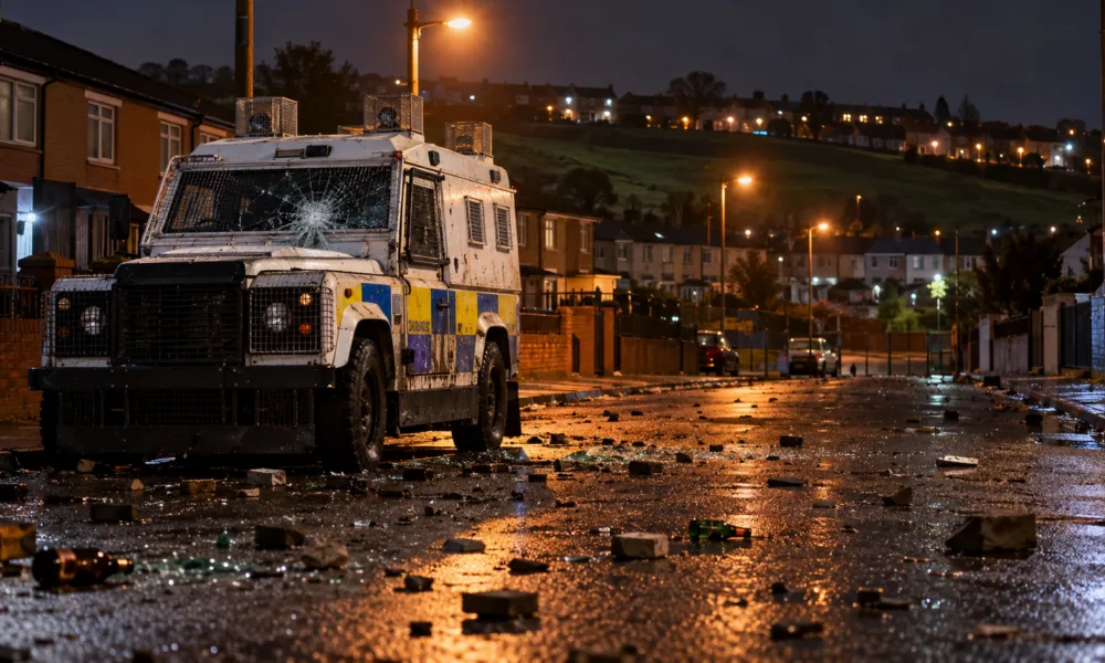 Zamieszki w Derry – zamaskowana młodzież obrzucała policję kamieniami i butelkami, uszkodzone dwa radiowozy