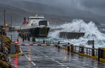 Sztorm „Boelo” w Szkocji – wszystkie 30 tras promowych CalMac odwołane do końca weekendu, zamknięte zamki w Edynburgu i Stirling