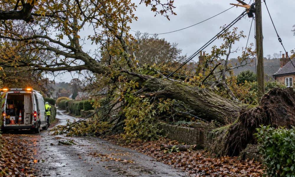 Tysiące domów bez prądu w południowo-wschodniej Anglii po sztormie „Boelo” – awarie w hrabstwach Kent, East Sussex i Surrey