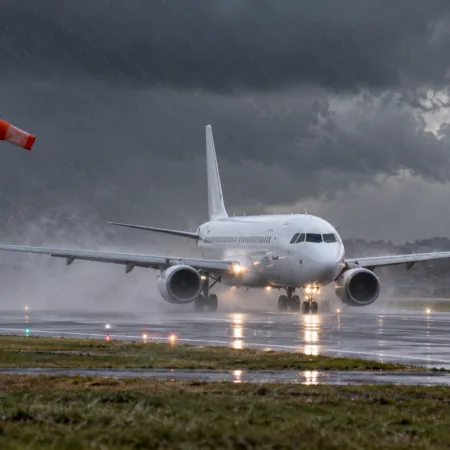 Samolot Jet2 na chwilę zjechał z pasa na lotnisku w Birmingham podczas sztormu „Boelo” – bez prądu wciąż około 90 000 odbiorców