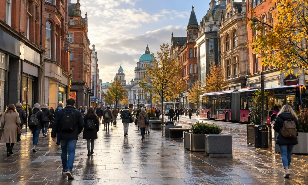 Belfast chce zamknąć dla aut część centrum – deptaki, ograniczenie do 20 mil na godzinę i konsultacje do 25 stycznia 2027 r.